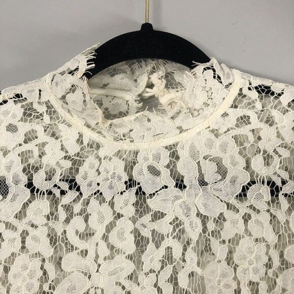 Storia Brianne Size Medium Short Wedding Guest Party Dress Lace White Keyhole - Picture 5 of 12